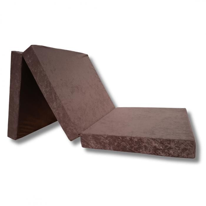 Matelas 195x65x8 cm lit futon pliable pliant - NATALIA SPZOO - 65x195 cm epaisseur 8 cm - Marron foncé - Mousse - Ferme - 1 place