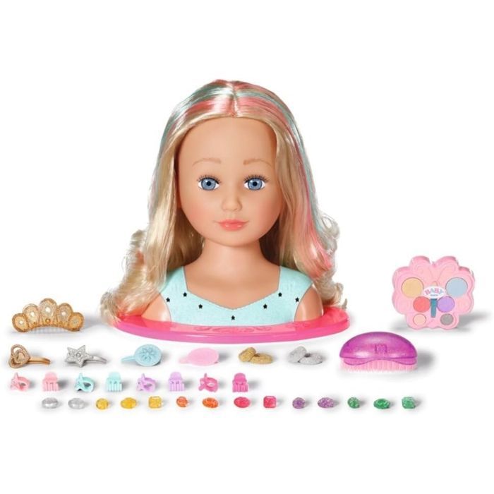 Jouet pour enfant - BABY BORN - NEW BABY BORN 834572 - Tête de coiffage de 27 cm - Accessoires inclus