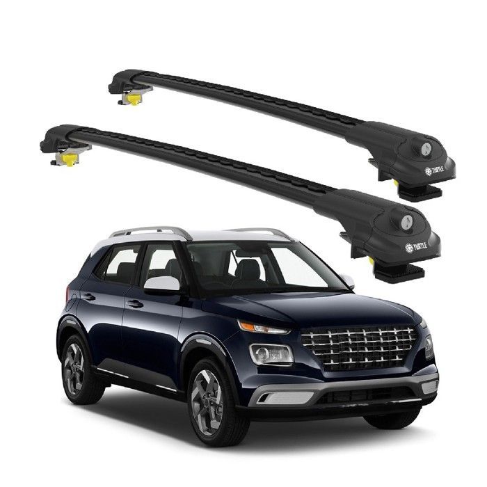 TURTLE AIR-1 Roof Bars for HYUNDAI VENUE QX 2020-2024 (SUV) Black