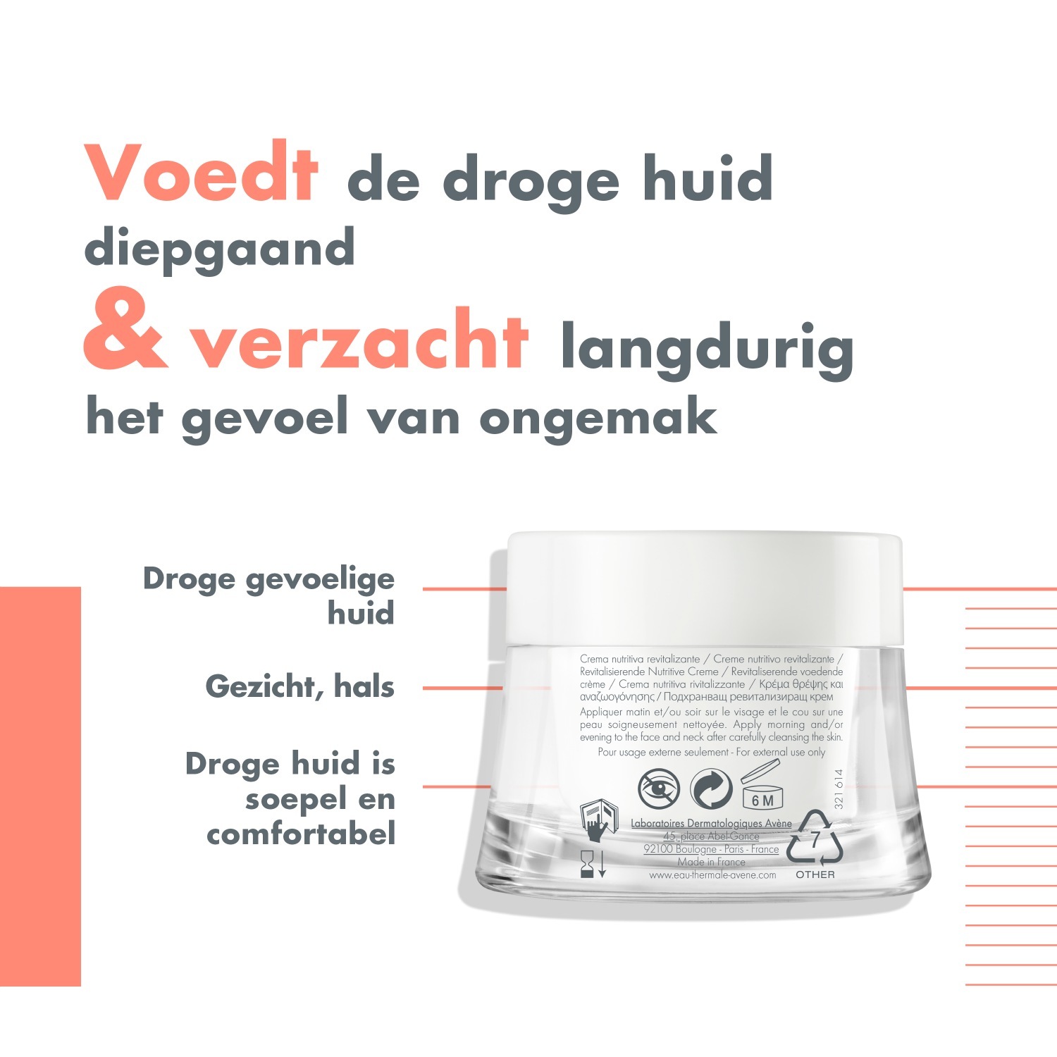 Avène veido kremas Les Essentiels Les Essentiels Revitalizing Nourishing Cream – 50 ml