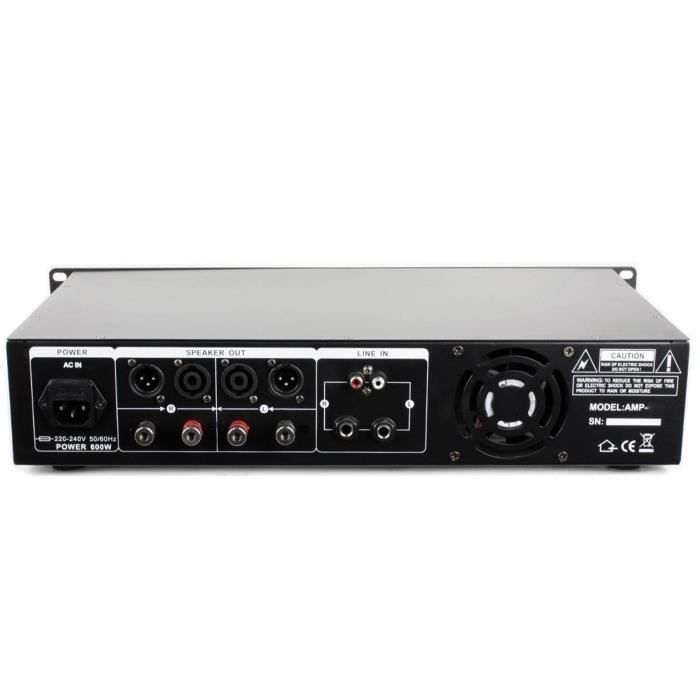 Pacchetto composto da amplificatore PA AMP-300 + mixer USB HP BMS-12 da 2x600W + cuffie