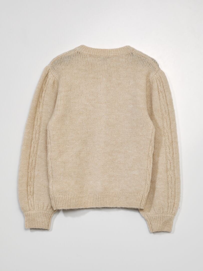 Opengebreid vest - BEIGE