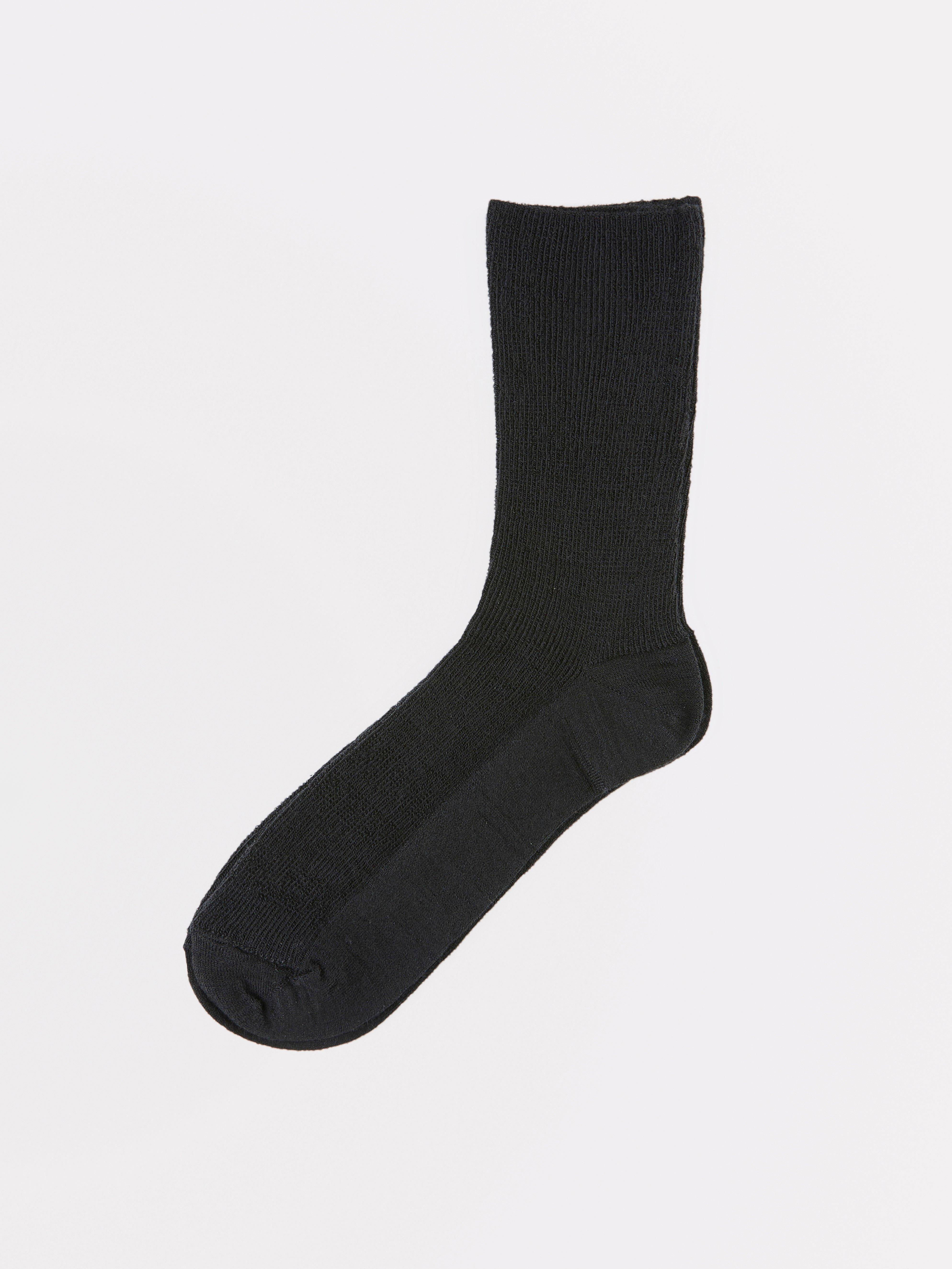 Meias caneladas em mistura de lã merino pretas
