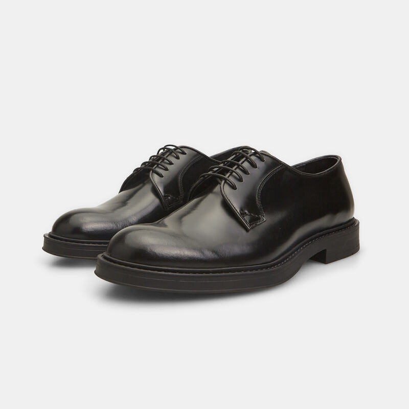 Męskie skórzane sznurowane buty