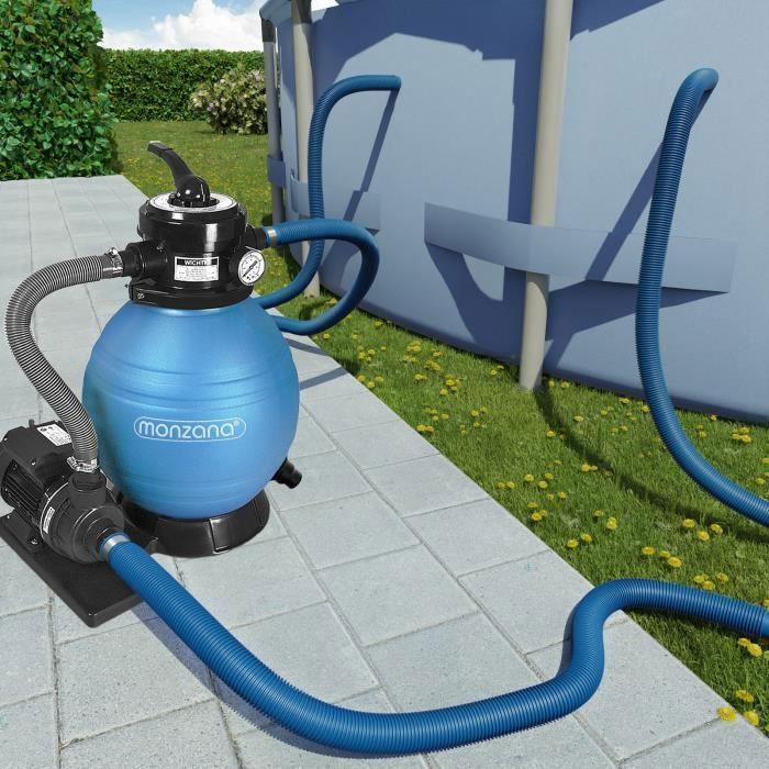 Manguera flexible azul de 10 m y 32 mm de diámetro para piscinas, con manguitos separadores, manguera para bomba, manguera de agua para riego de estanques.