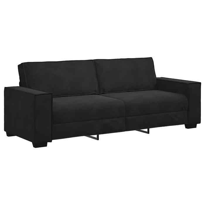 vidaXL Ensemble de canapés 3 pcs avec coussins Noir Velours, canapé, siège de canapé, canapé relax, canapé confort, fauteuil 3324623