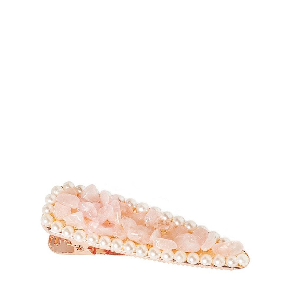 Crystallove rožu kvarca matu sprādze - 1 gab.