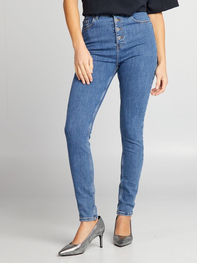 Calça jeans skinny de cintura alta - AZUL
