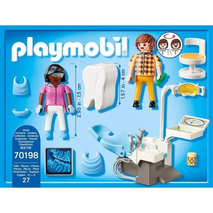 PLAYMOBIL – 70198 – Stadtleben Krankenhaus – Zahnarzt – Zahnbehandlung – Aufbewahrungsbox für Milchzähne