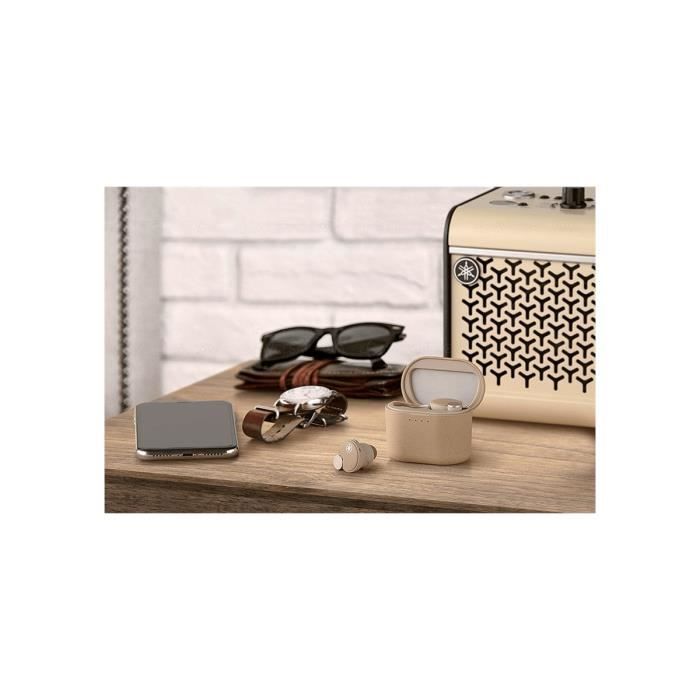 Yamaha TW-E7B Beige — Kabellose Bluetooth (TWS) Ohrhörer für Musik und Anrufe