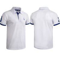 Polo de hombre, manga corta, polo deportivo informal, polo de golf con bordado exquisito - Blanco