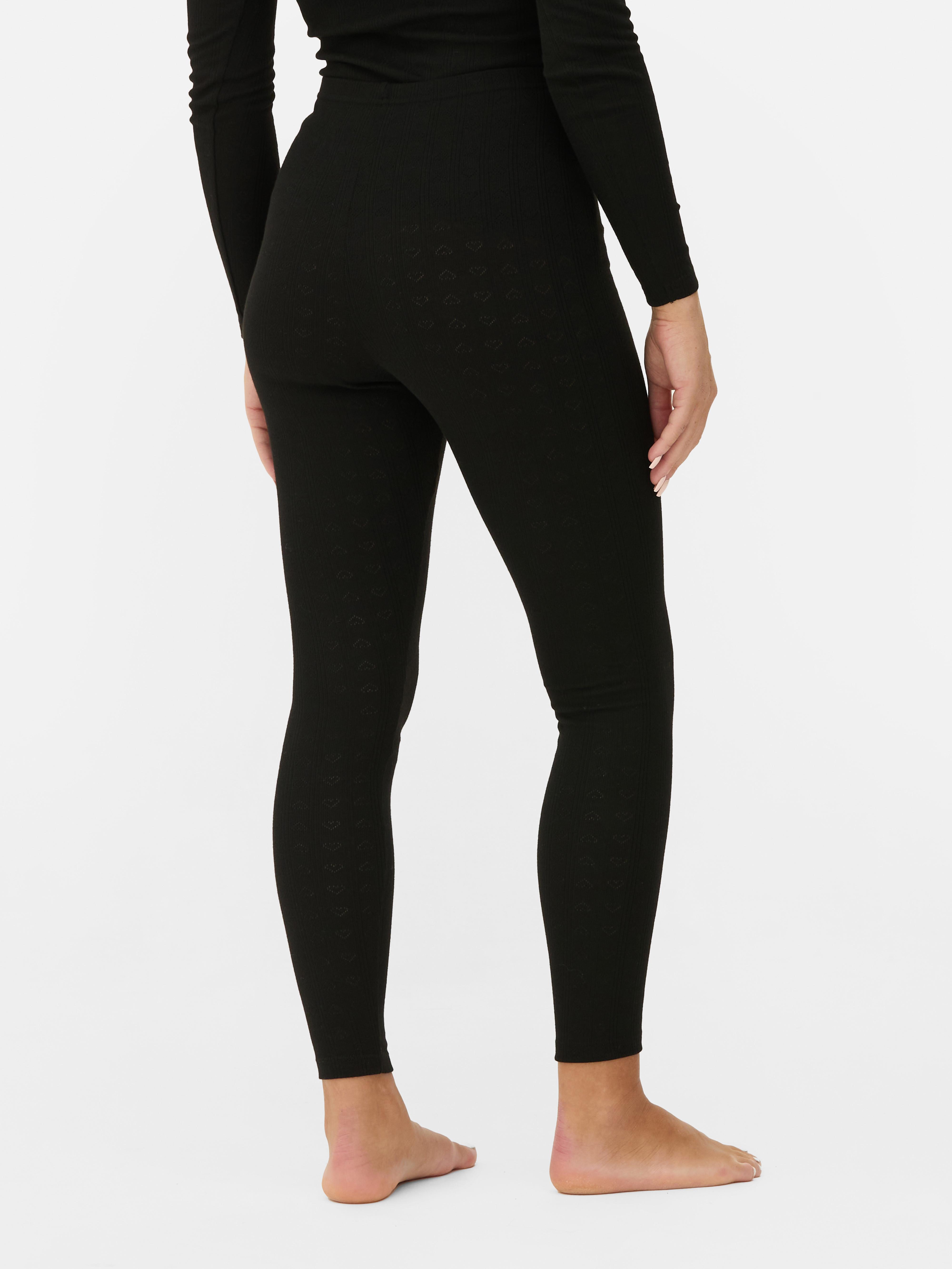 Leggings termici traforati. Questo capo basic caldo è indispensabile grazie alla trama traforata e al tessuto termico.