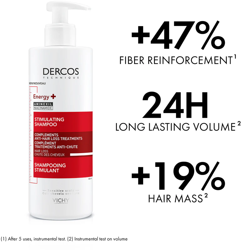 Shampoo energizante e fortalecedor antiqueda Vichy Dercos