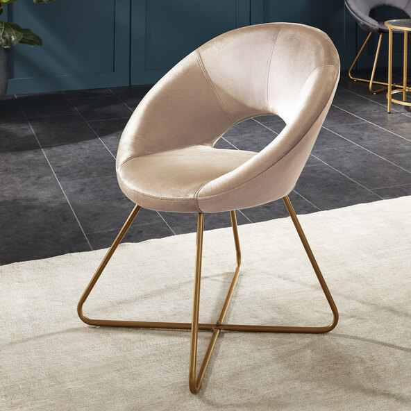 Samtstuhl SELESA, beige