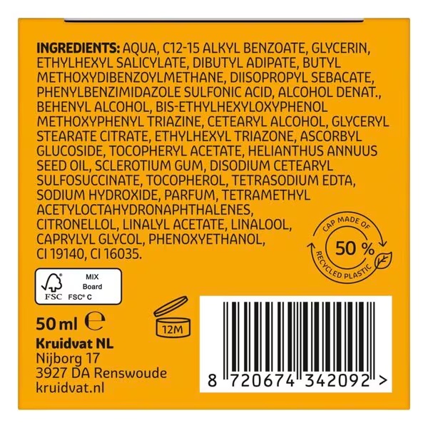 Denný krém s vitamínom C Kruidvat Glow SPF30<br>50ml