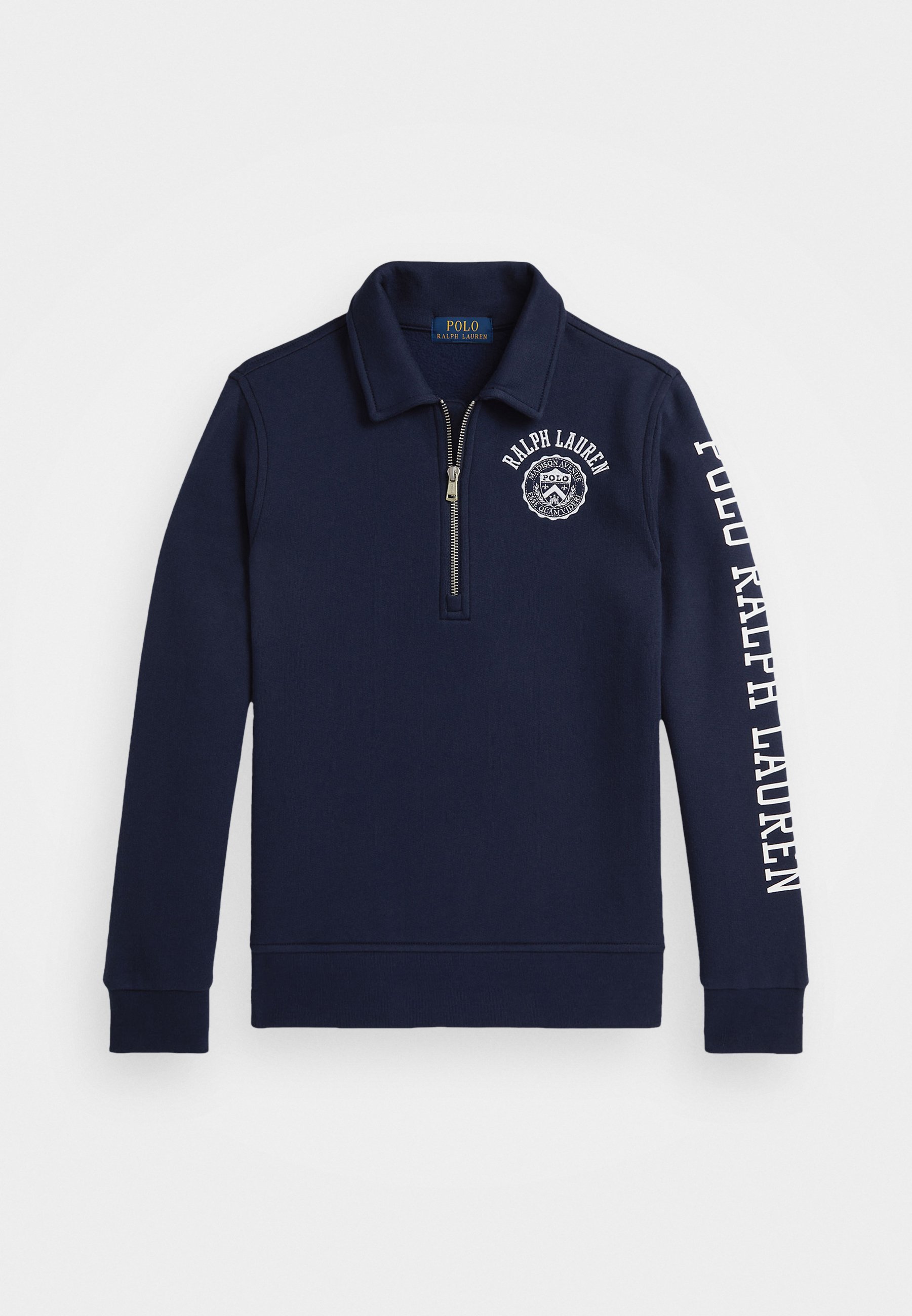 Polo Ralph Lauren Logo Fleece-Sweatshirt mit Kragen – Sweatshirt – elegantes Marineblau