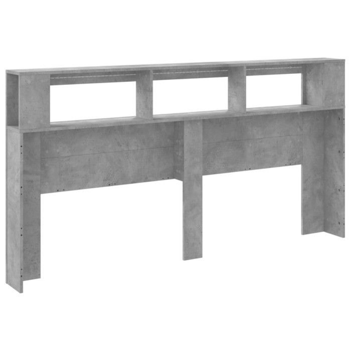 Cabecero LED vidaXL, accesorio de cama, cabecero para estructura de cama, muebles de dormitorio, gris hormigón 200x18,5x103,5cm 837368