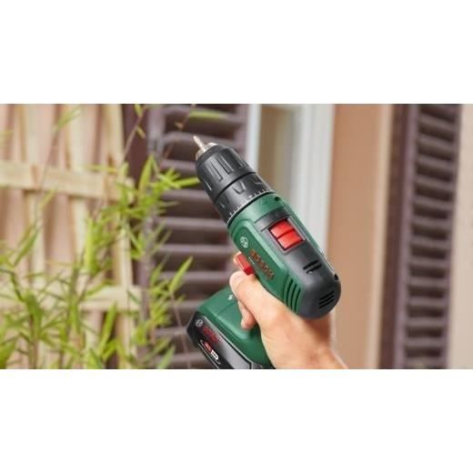 Taladro atornillador inalámbrico Bosch EasyDrill de 18 V y 40 mm + 2 baterías de 18 V y 1,5 Ah + Systembox con 241 accesorios + Cargador AL1810CV 06039D8007