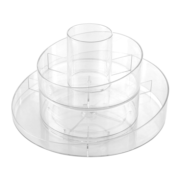 Livingandhome Circular Chic Sminkeoppbevaring med Børsteholder