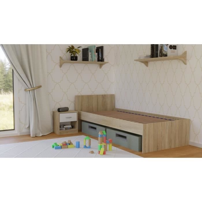 Base de cama flexible - HUCOCO - 90x200 - 36 listones de madera - Construcción estable - Ventilación óptima