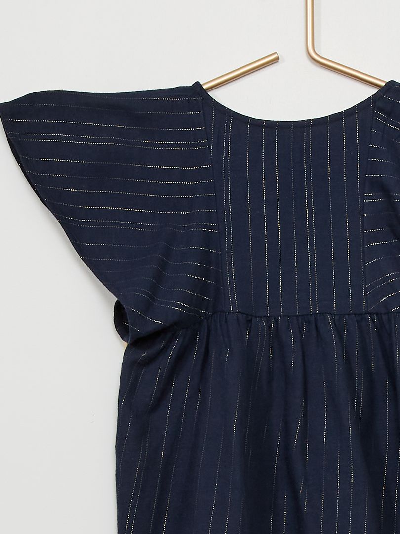 Blouse met smockwerk - blauw