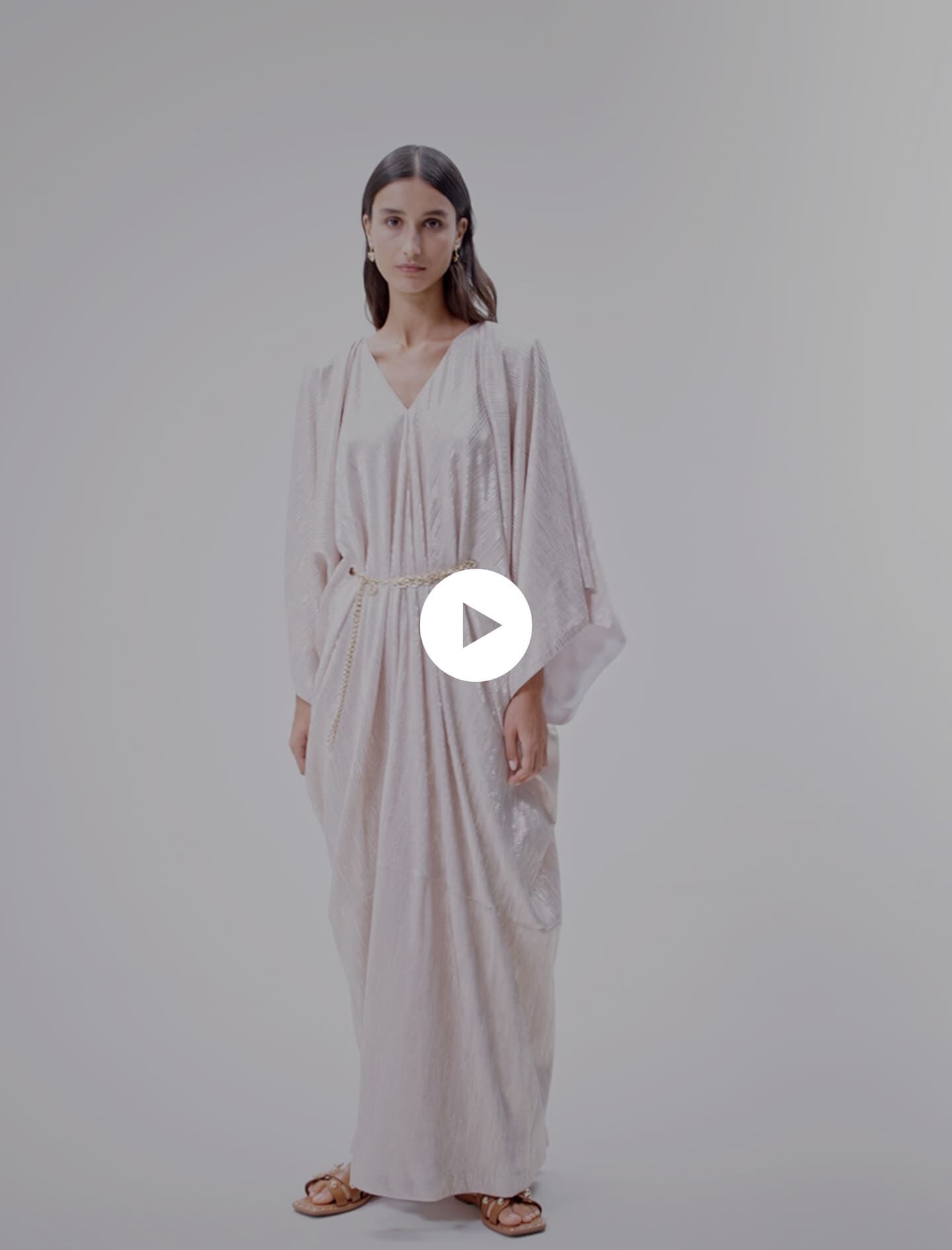 Pitkä mekko vyöllä - Rose Clair/Doré