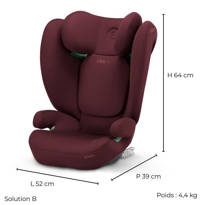 Silla de coche Cybex CBX Solution B i-Fix para niños de 3 a 12 años, de 15 a 50 kg y de 100 a 150 cm - Roja