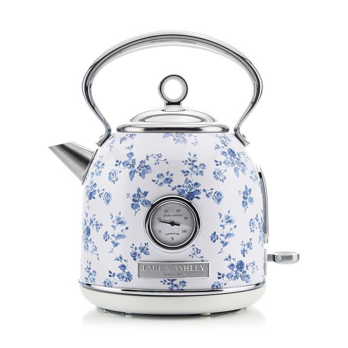 Elektrische waterkoker - Laura Ashley - China Rose - 1,7 liter, roestvrij staal, snelkookfunctie, indicator, ingebouwde thermometer