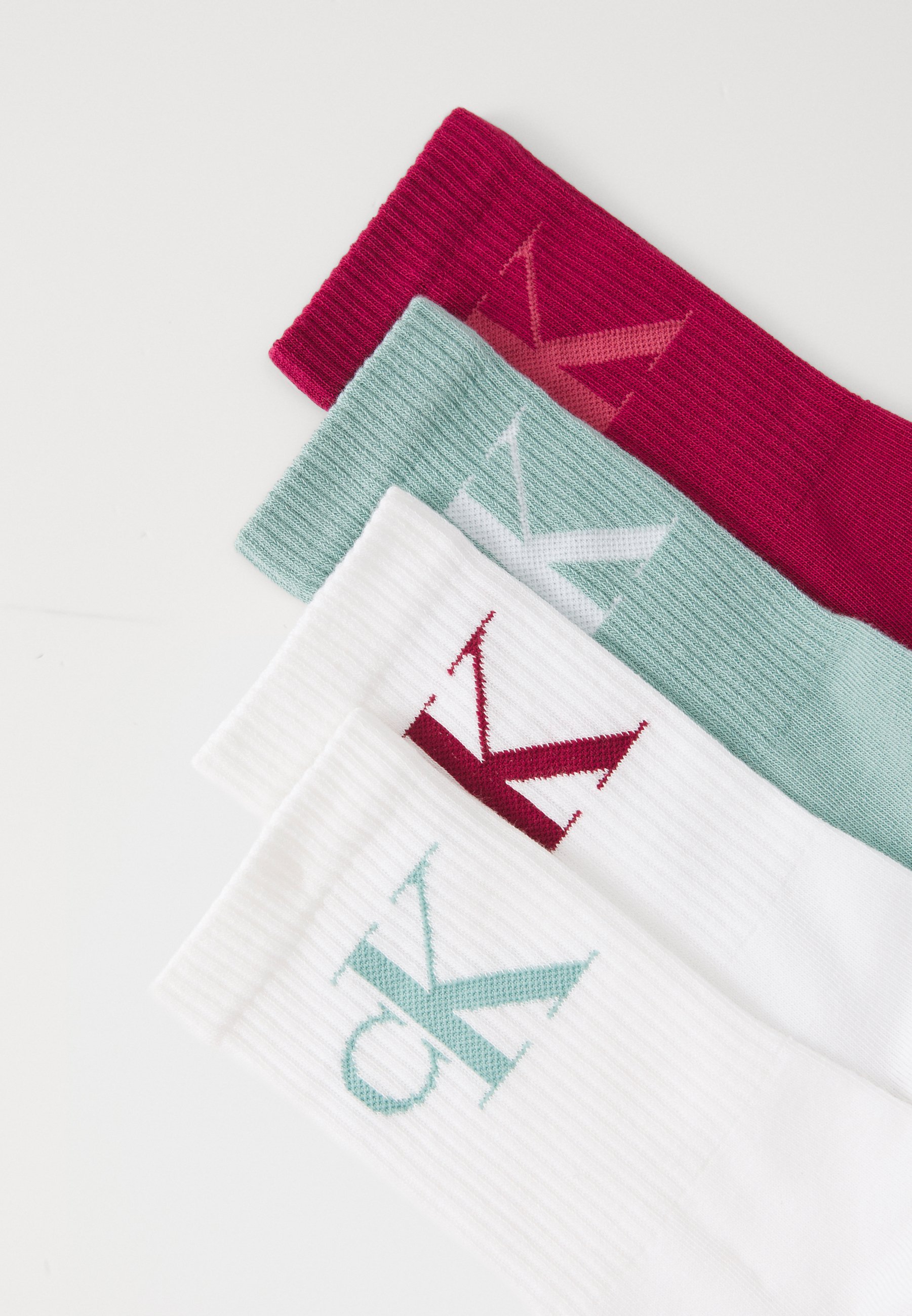 Calvin Klein Underwear WOMEN MONOGRAM ECOM 4-PACK - Sokken - bessenrood/jadegroen