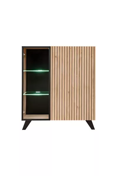 Witryna niska LIAM LED hickory jaskson