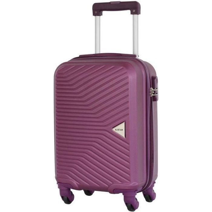 Maleta de cabina Alistair XS - Colección Iron - 4 ruedas - ABS ultrarresistente - Morado