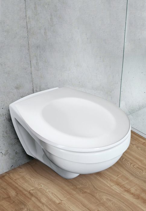 WENKO Abattant WC avec Frein de Chute VARONI, Cuvette de Toilette Fixation Facile Clipsable, en Duroplast Robuste, 35x44.5 cm,
