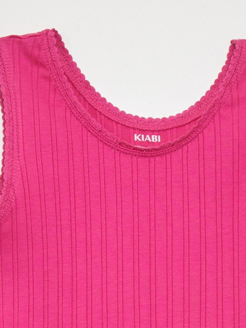 Camiseta sin mangas acanalada - ROSA