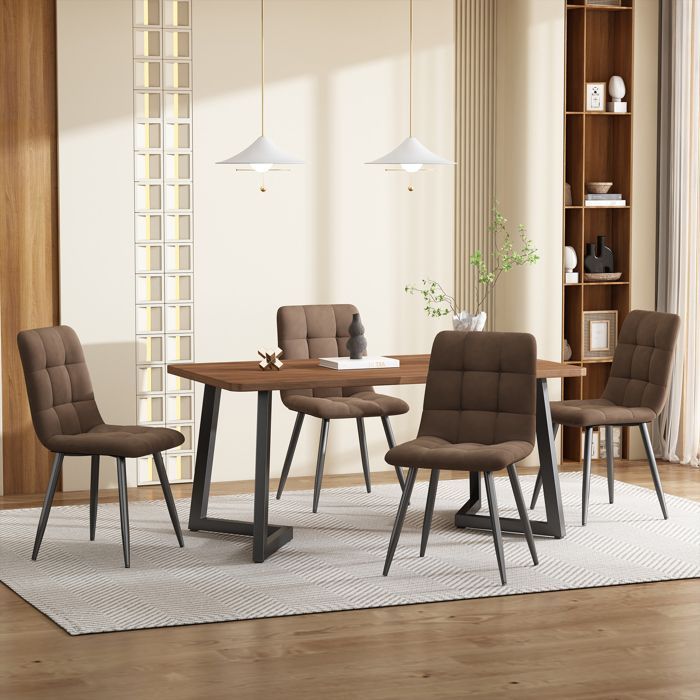 Nouveau Eco - friendly Material Dining Group (Set de 5), table à manger avec 4 chaises, table à manger de cuisine moderne, table