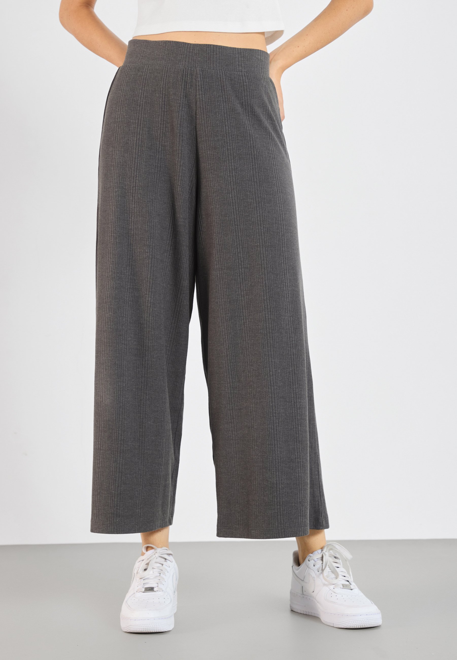 Pantalon Even&Odd - gris foncé chiné