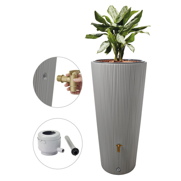 Rezervor de apă de ploaie Vaso, inclusiv accesorii, 220 l, gri zinc