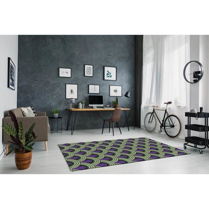 Alfombra de vinilo Panorama Blue Glow de 100x140 cm - Alfombra de PVC para cocina, oficina y sala de estar.