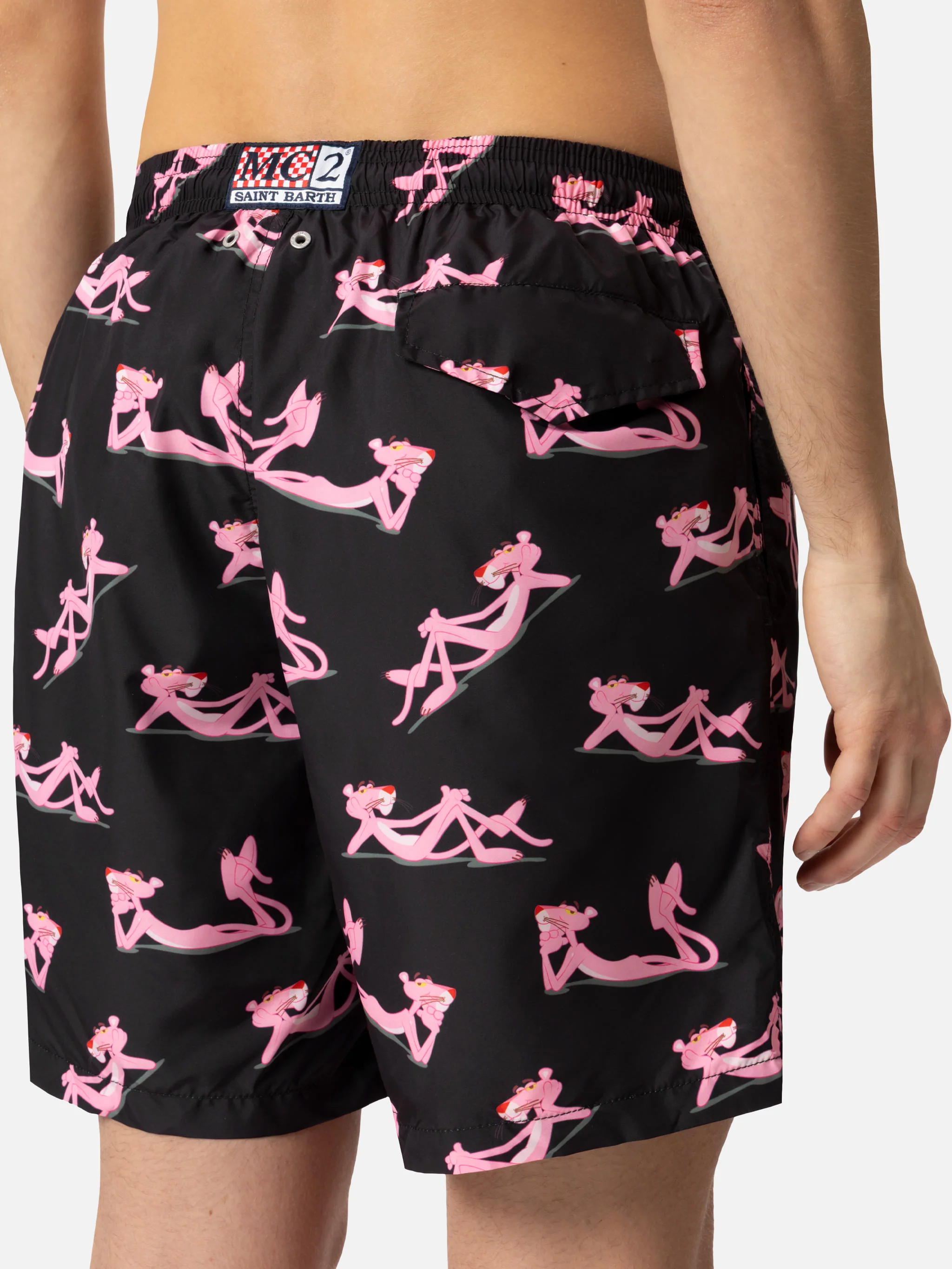 Lichtgewicht badpak van lichte stof met Pink Panther-print | THE