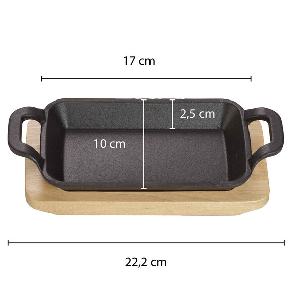 Rechthoekige serveerschaal, 17 x 10 x 2,5 cm, set van 4