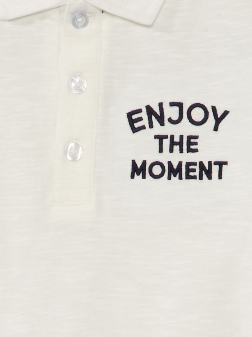 Camisa polo 'aproveite o momento' - BRANCA