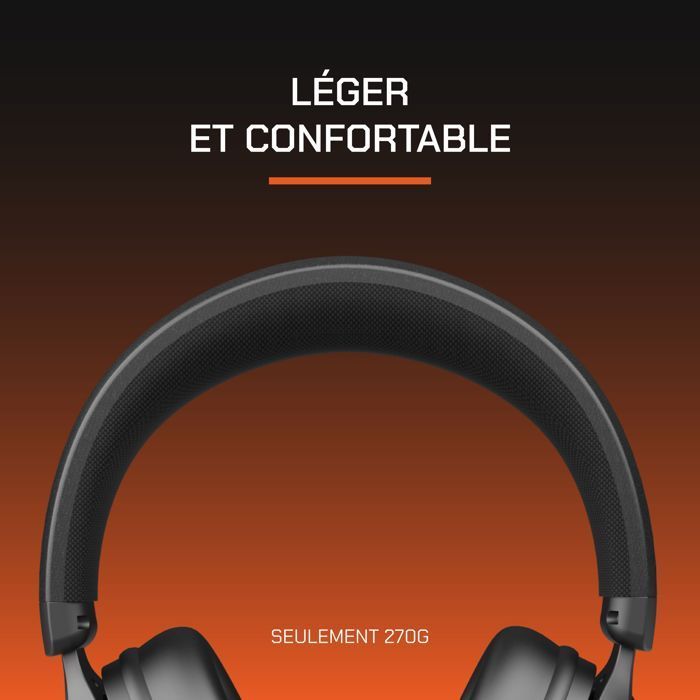 Wireless gaming headset - NOVA GAMING - Atlas - Detachable microphone - RGB LED - Black