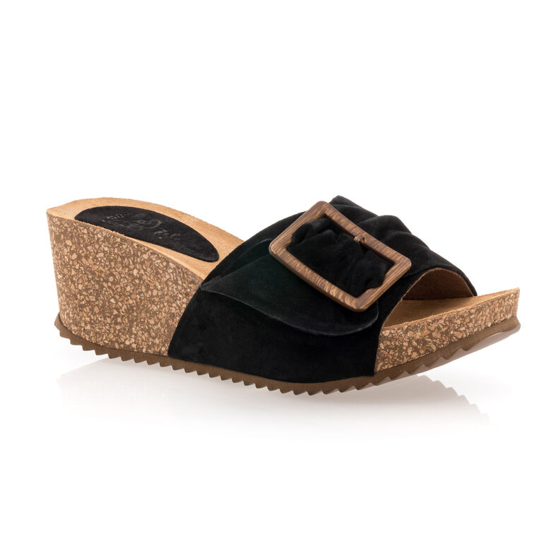 Svarte sandaler / sko med åpen tå til dame