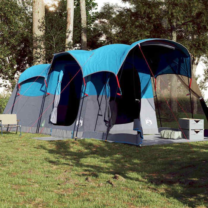 Tenda da campeggio a tunnel vidaXL per 8 persone, blu, impermeabile, tenda da giardino, riparo per esterni, tenda da campeggio, 94786