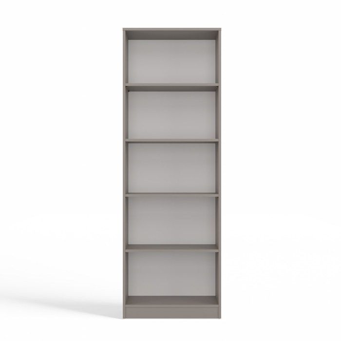 FLORENCIA - Librería de 5 baldas - Dimensiones 182x60x30 cm - Mueble para guardar libros - Gris