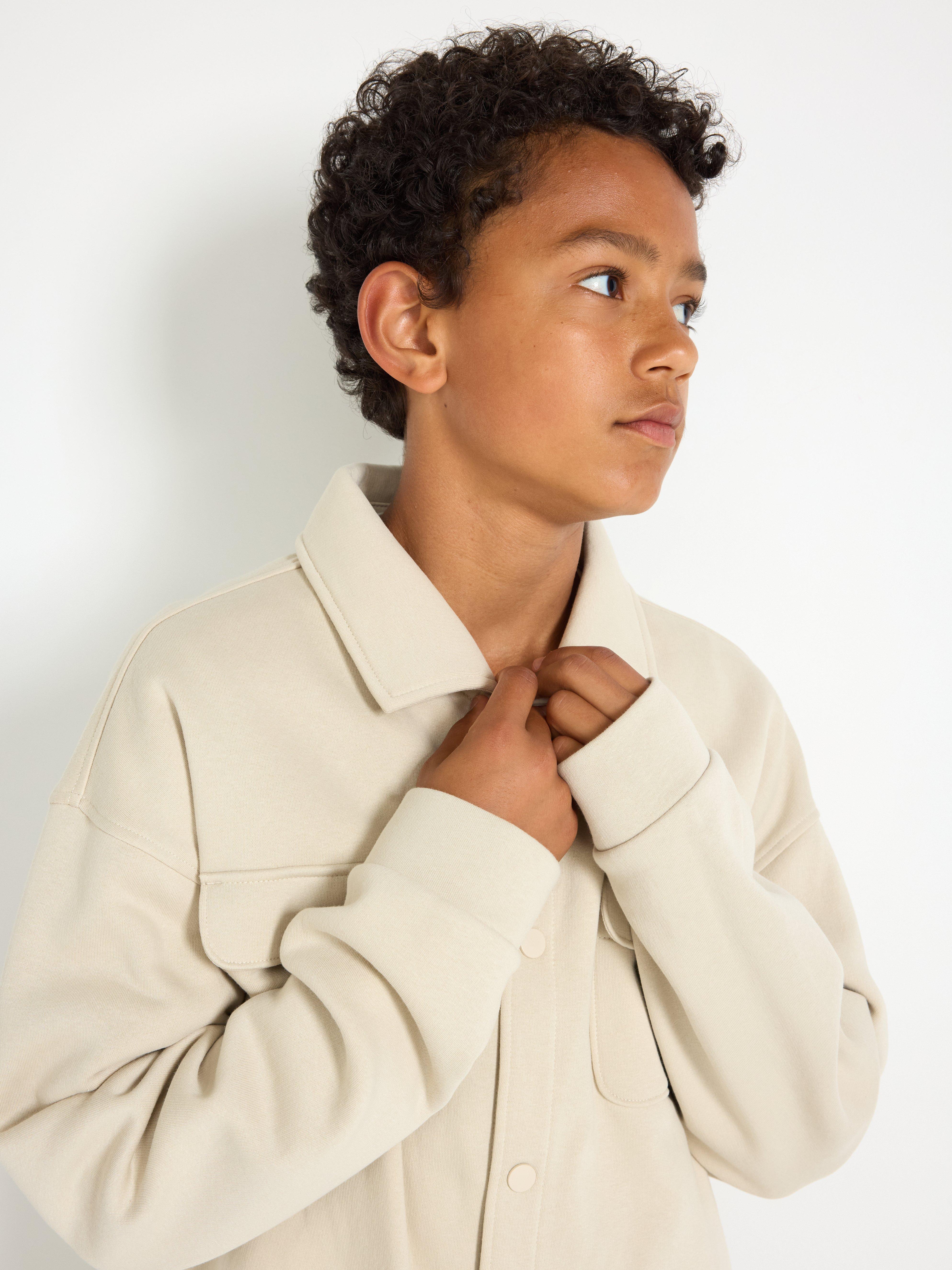 Sobrecamisa de trikå Beige claro