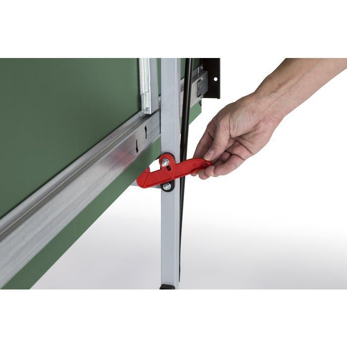 Tavolo da ping-pong - SPONETA - S3-46 e - Pieghevole - Uso esterno - Rete + contenitore + 4 ruote doppie girevoli - Grigio/verde