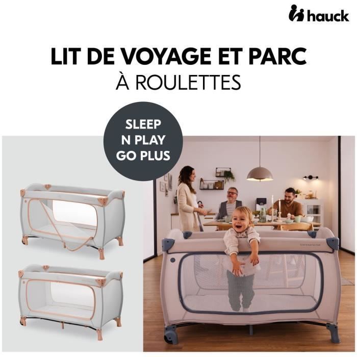 Berço de viagem - HAUCK - SLEEP N PLAY GO PLUS - 60 x 120 cm - Desde o nascimento - Dobrável - Com rodas - Cortiça empoeirada