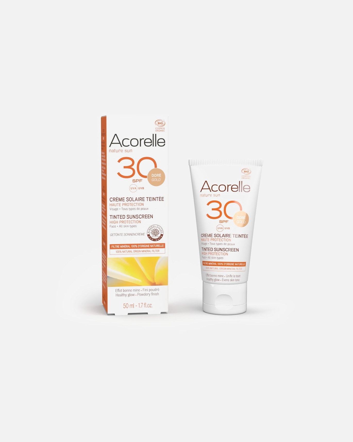 Acorelle Crème Solaire Visage Teintée Dorée SPF30 50ML