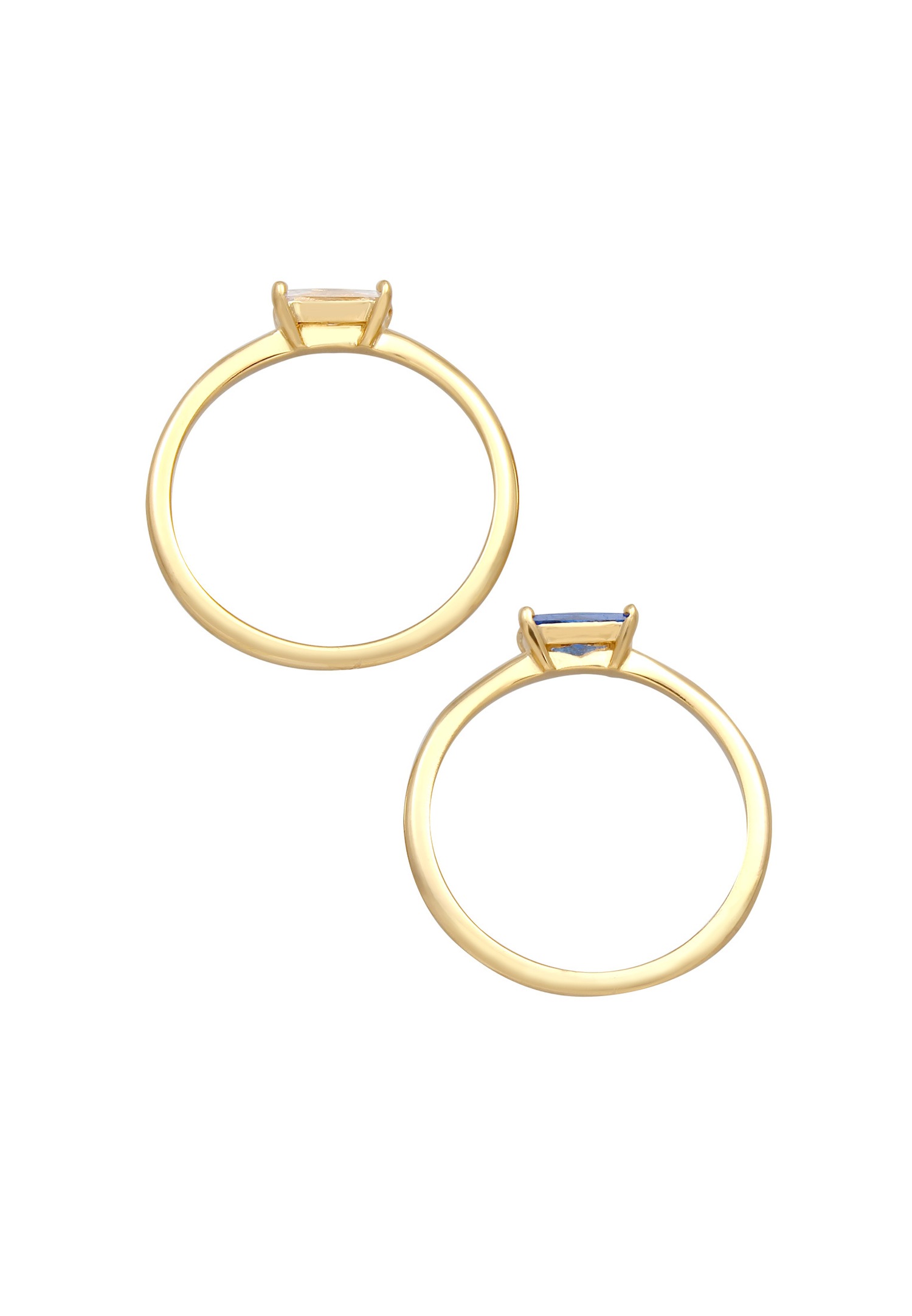 Elli PREMIUM Set Zirkonia Synthetischer Saphir 925 vergoldet