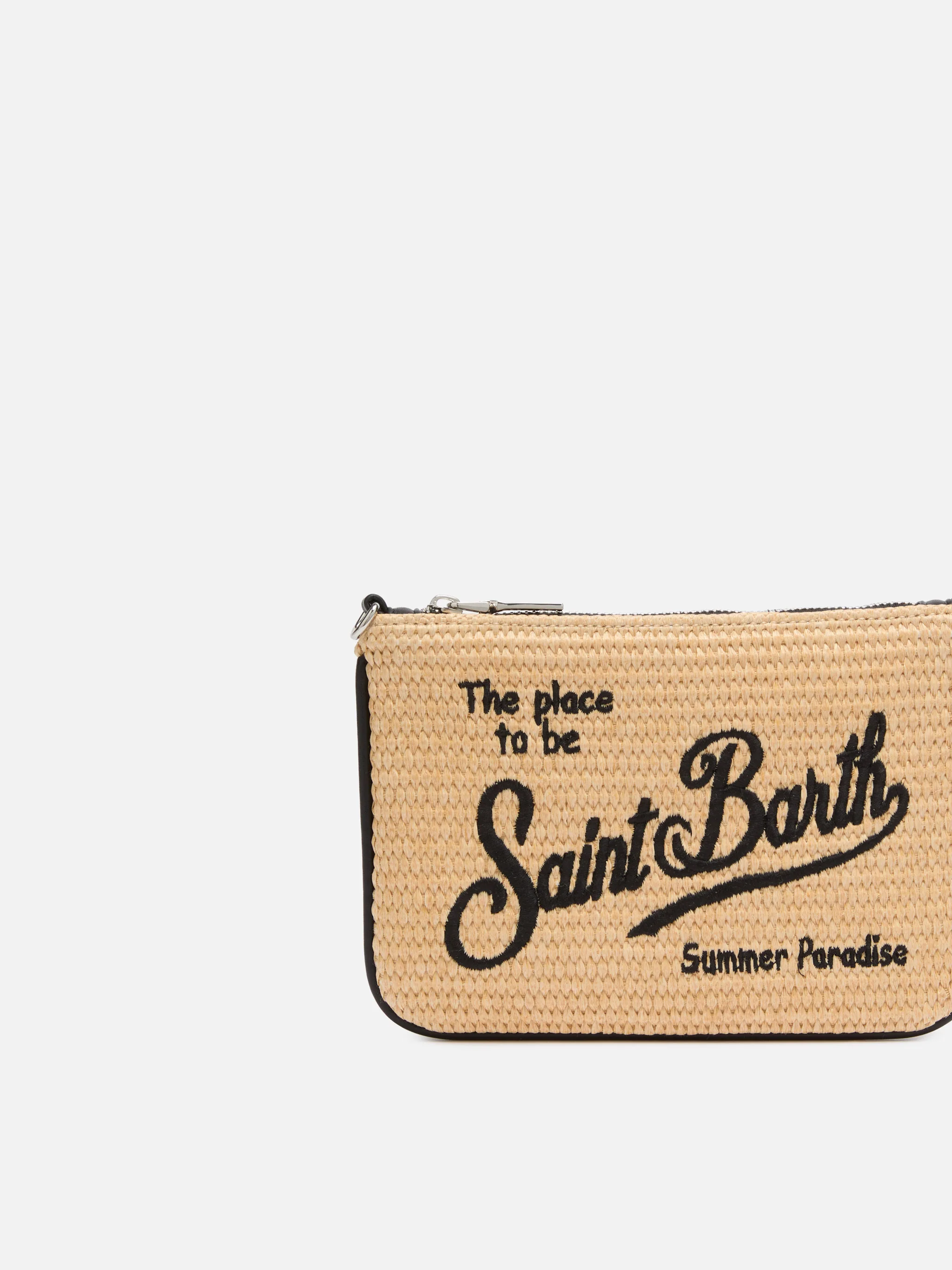 Parisienne Mini Bolsa em Efeito Palha Bege